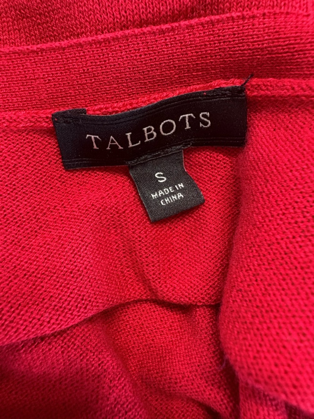 Talbots Bright Red Lightweight Knit Cardigan - Picture 4 of 4